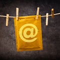 Mail Envelope with monkey sign on clothes rope