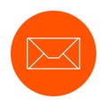 Mail envelope, round linear icon, flat style