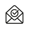 Mail or Envelope sign. Vector Illustration Verified or Approved mail. Checkmark OK Symbol