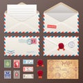 Mail Envelope, Stickers, Stamps, Postcard