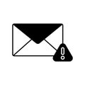 Mail error Glyph Vector Icon that can easily edit or modify