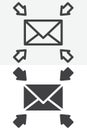 Mail exchange line and solid vector icon set Royalty Free Stock Photo
