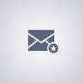 Mail favorites, vector best flat icon
