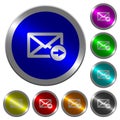 Mail forwarding luminous coin-like round color buttons