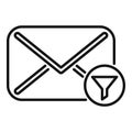 Mail funnel data icon outline vector. Flow tunnel