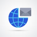 Mail globe trendy symbol. Vector trendy colored illustration Royalty Free Stock Photo