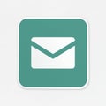 Mail green button icon isolated Royalty Free Stock Photo