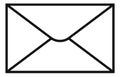 Mail icon. Black line envelope sign. Letter symbol