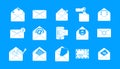 Mail icon blue set vector Royalty Free Stock Photo