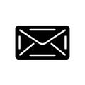 Black solid icon for Mail, correspondence and post Royalty Free Stock Photo