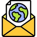 Mail icon, Earth Day related vector Royalty Free Stock Photo