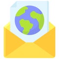 Mail icon, Earth Day related vector Royalty Free Stock Photo