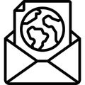 Mail icon, Earth Day related vector Royalty Free Stock Photo