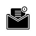 Black solid icon for Mail, email and tidings Royalty Free Stock Photo