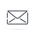 Mail icon or Envelope sign vector Illustration isolated on transparent background. Email icon.