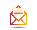 Mail icon. Envelope symbol. Message sign. Royalty Free Stock Photo