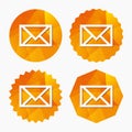 Mail icon. Envelope symbol. Message sign. Royalty Free Stock Photo