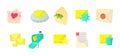 Mail icon set, cartoon style Royalty Free Stock Photo