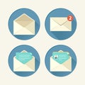 Mail icon set in flat style Vector illustration Royalty Free Stock Photo