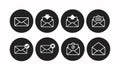 Mail Icon Set. Vector black and white isolated illustration Royalty Free Stock Photo