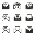 Mail icon set. Royalty Free Stock Photo