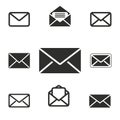 Mail icon set. Royalty Free Stock Photo