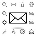 mail icon. Simple thin line, outline vector element of minimalistic, web icons set for UI and UX, website or mobile application Royalty Free Stock Photo