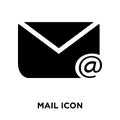 Mail icon vector isolated on white background, logo concept of M Royalty Free Stock Photo