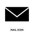 Mail icon vector isolated on white background, logo concept of M Royalty Free Stock Photo