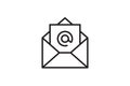 Mail icon vector sign. Letter envelope symbol. Message send to address illustration Royalty Free Stock Photo