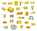 27 mail icons - Hand drawn vector graphics Royalty Free Stock Photo