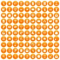 100 mail icons set orange