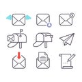 Mail icons vector set.