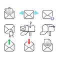 Mail icons vector set.