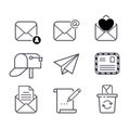 Mail icons vector set.