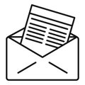 Mail invitation icon, outline style