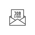 Mail with job offer outline icon Royalty Free Stock Photo