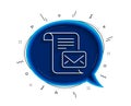 Mail letter line icon. Read Message correspondence sign. Vector