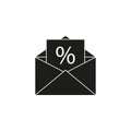 Mail letter sale icon. Vector illustration. EPS 10.