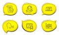Mail letter, Web lectures and Human sing icons set. Diagram chart sign. Read e-mail, Online test, Talk. Vector
