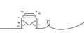 Mail line icon. New Messages correspondence sign. Continuous line with curl. Vector Royalty Free Stock Photo