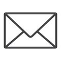 Mail line icon, web and mobile, letter sign
