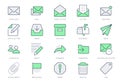 Mail line icons. Vector illustration include icon - postbox, label, letter, email, envelope, spam, document attachment