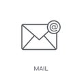 Mail linear icon. Modern outline Mail logo concept on white back