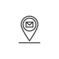 Mail location line icon