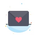 Mail, Love, Heart Abstract Flat Color Icon Template Royalty Free Stock Photo