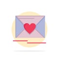 Mail, Love, Heart, Wedding Abstract Circle Background Flat color Icon Royalty Free Stock Photo