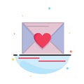 Mail, Love, Heart, Wedding Abstract Flat Color Icon Template Royalty Free Stock Photo