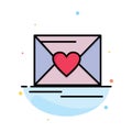 Mail, Love, Heart, Wedding Abstract Flat Color Icon Template Royalty Free Stock Photo