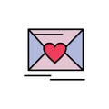 Mail, Love, Heart, Wedding  Flat Color Icon. Vector icon banner Template Royalty Free Stock Photo